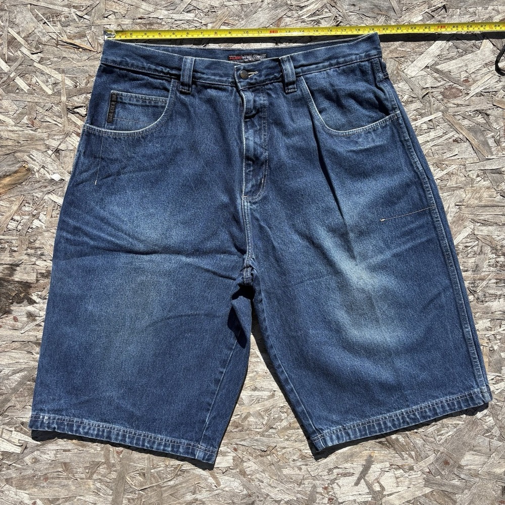 Fubu Jean Shorts Size 40 Dark Wash 39x13 Denim Y2K Hip Hop Relaxed Fit Baggy